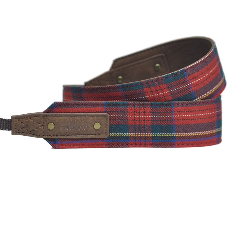 Customized gift British style red plaid camera strap (thick) Gift exchange - Cameras - Other Materials Red