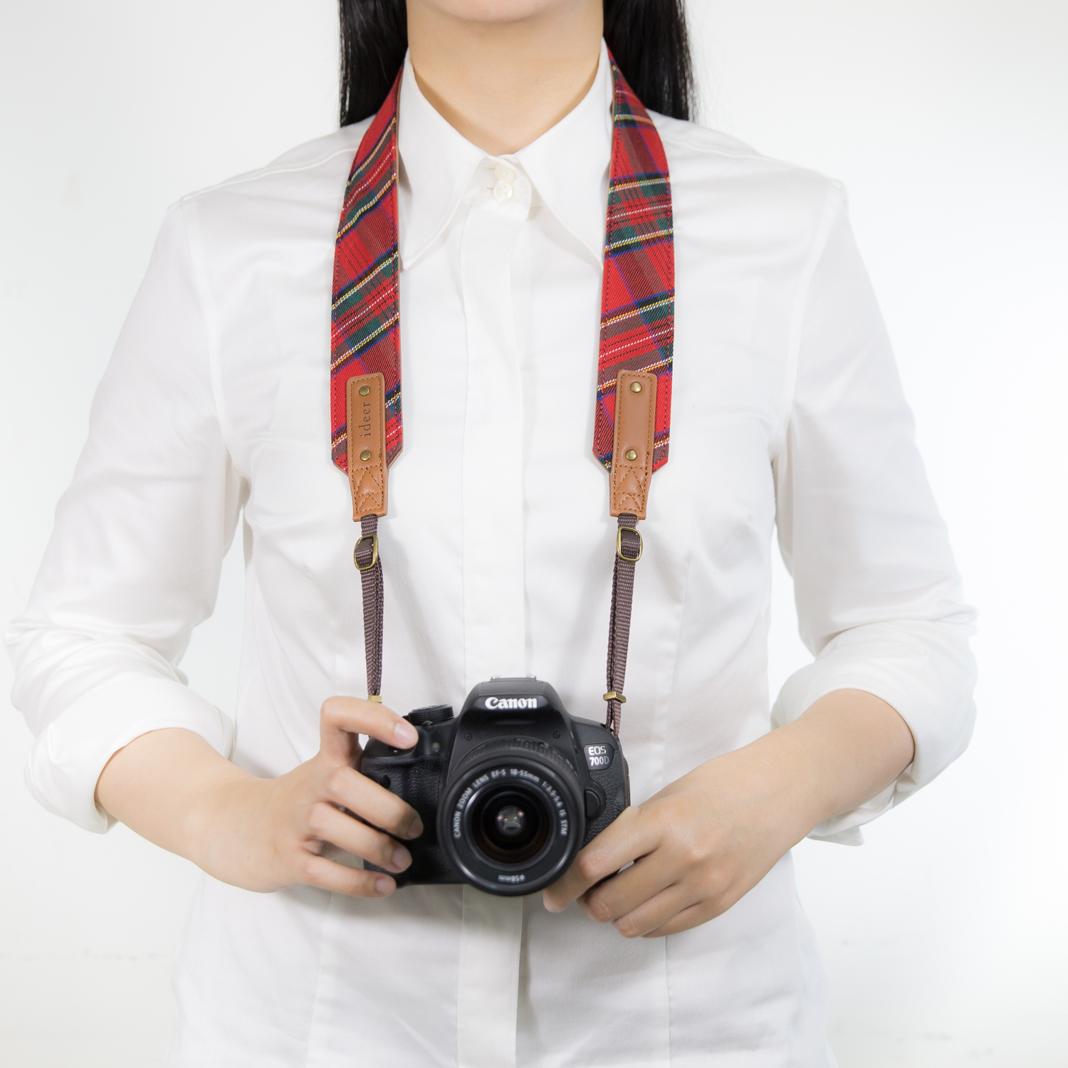 Customized gift British style red plaid camera strap (thick) Gift exchange - Cameras - Other Materials Red