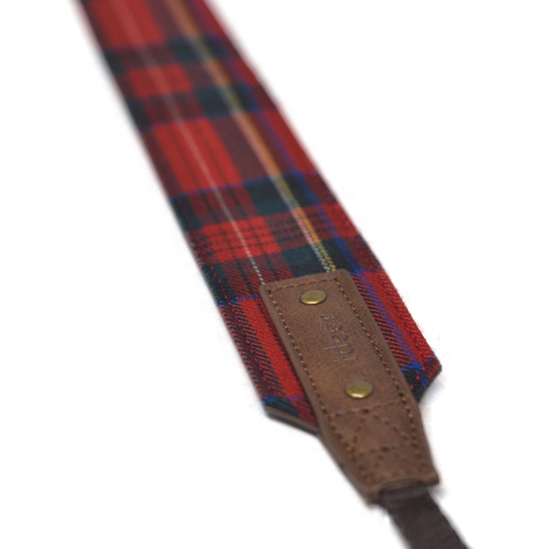 Customized gift British style red plaid camera strap (thick) Gift exchange - Cameras - Other Materials Red